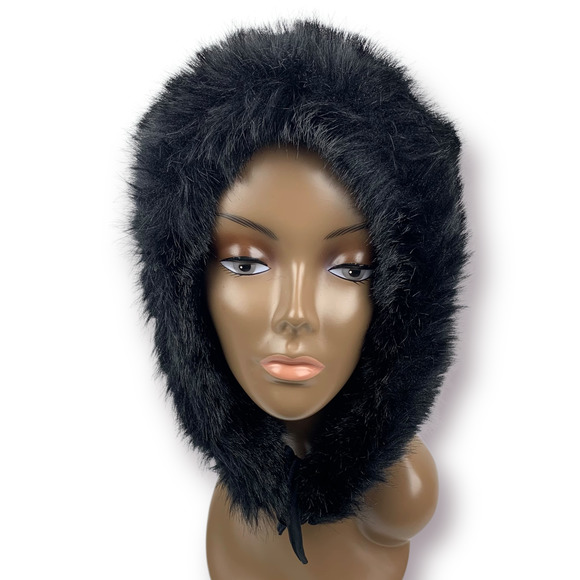 Vintage reversible crushed velvet hood with faux fur trim - Picture 5 of 14